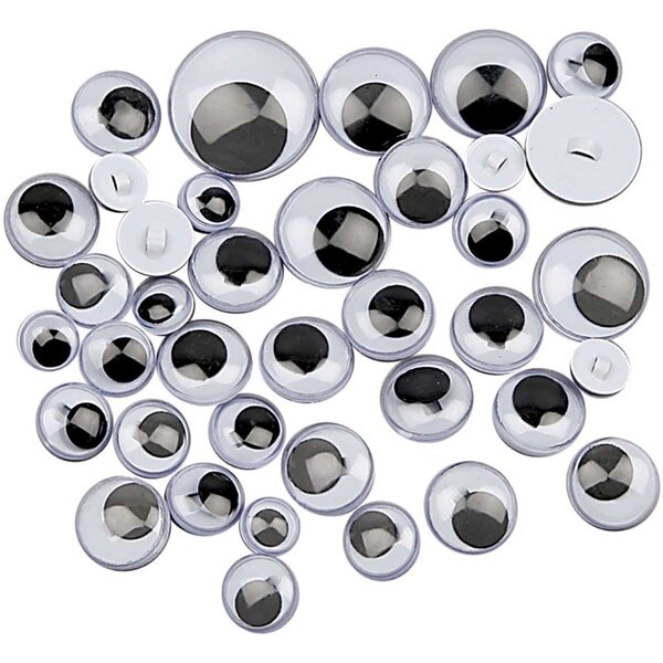 Creativ Company Wiebelogen, opnaaien, te naaien, d 8-20 mm, 250 div/ 1 doos