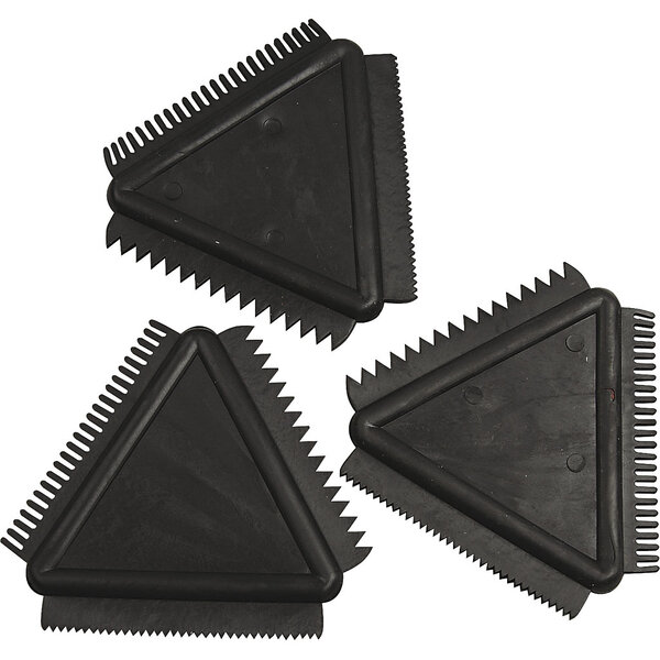 Creativ Company Structuurkam van rubber, afm 9 cm, zwart, 3 stuk/ 1 doos