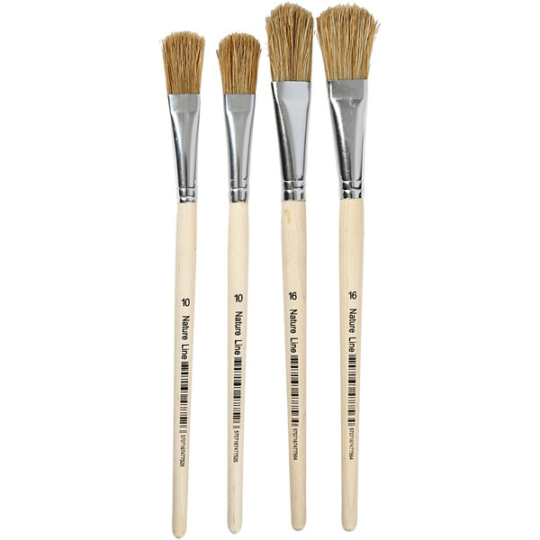 Creativ Company Vernis / Lak kwasten, afm 10+16, L: 13-18 mm, B: 13-17 cm, plat, 4 stuk/ 1 doos