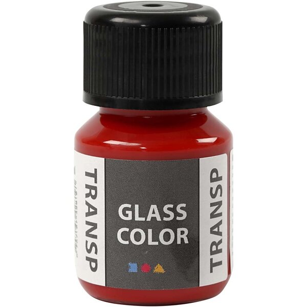 Creativ Company Glass Color Transparent, rood, 30 ml/ 1 fles