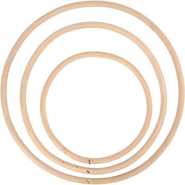 Creativ Company Bamboe ring, d 15,3+20,3+25,5 cm, 3 stuk/ 1 set