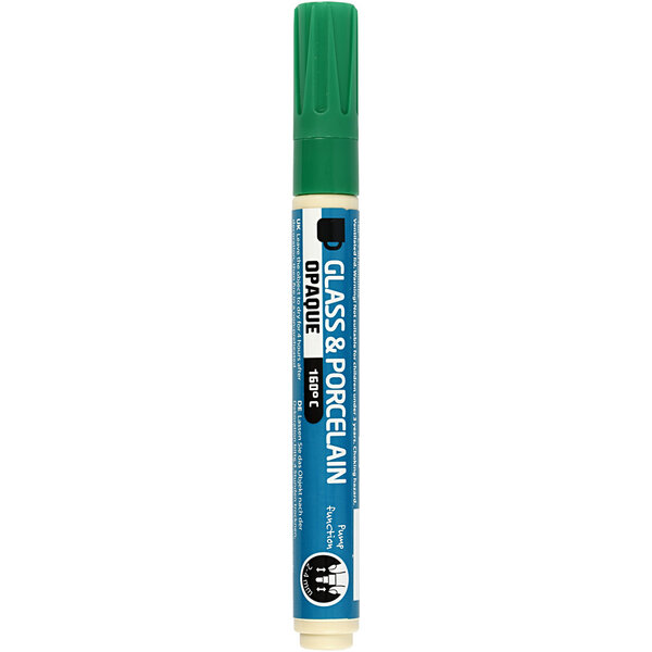 Glas- en porseleinstift, lijndikte 2-4 mm, dekkend, groen, 1 stuk