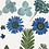 Creativ Company Gedroogde bloemen en bladeren, blauw, 1 doos