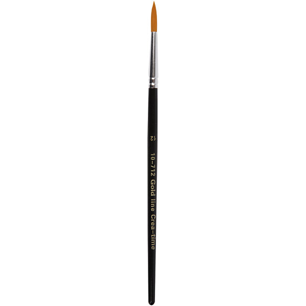 Creativ Company Gold Line penselen, afm 12, L: 18,5 cm, B: 5 mm, rond, 6 stuk/ 1 doos