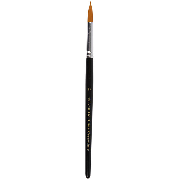 Creativ Company Gold Line penselen, afm 18, L: 20 cm, B: 7 mm, rond, 6 stuk/ 1 doos