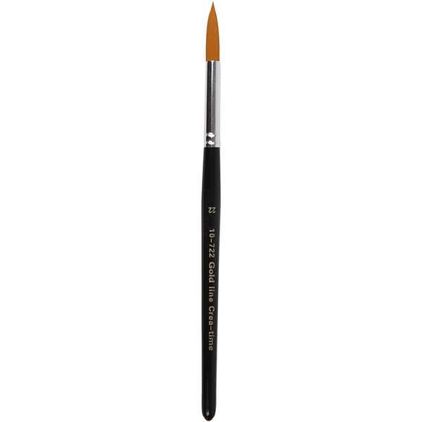 Creativ Company Gold Line penselen, afm 22, L: 21 cm, B: 8 mm, rond, 6 stuk/ 1 doos