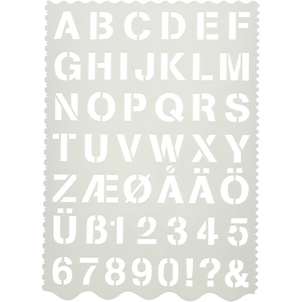 Creativ Company Sjabloon, letters en cijfers, H: 25 mm, vel 21x29 cm, 1 stuk