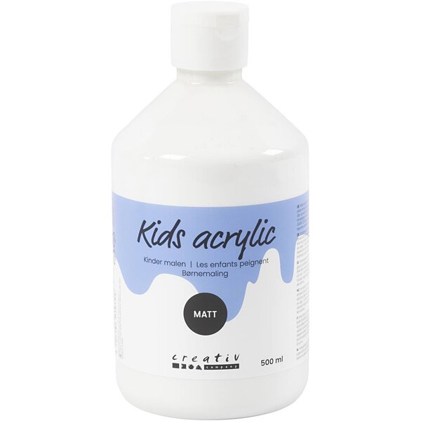 Creativ Company Acrylverf Mat, wit, 500 ml/ 1 fles