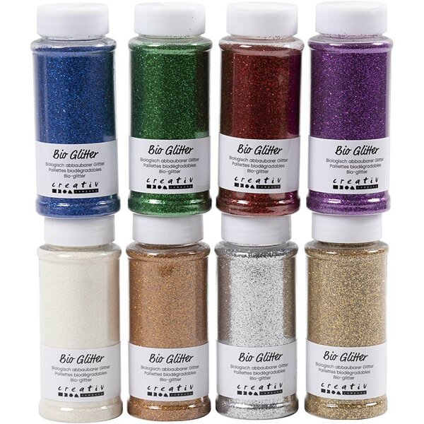 Creativ Company Bio Sparkles, diverse kleuren, 8x140 ml/ 1 doos