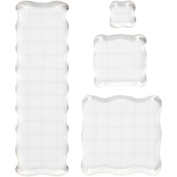 Viva Decor Stempelblok, afm 2,5x2,5+5x5+7,6x7,6+5x16,5 cm, dikte 1 cm, 4 stuk/ 1 doos