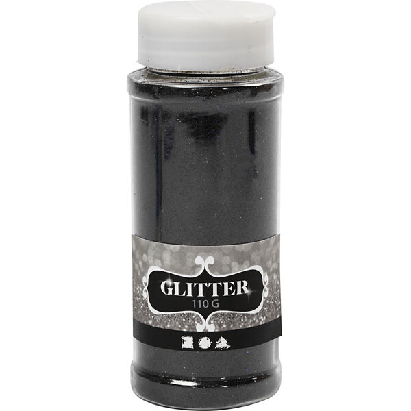 Creativ Company Glitter, zwart, 110 gr/ 1 Doosje