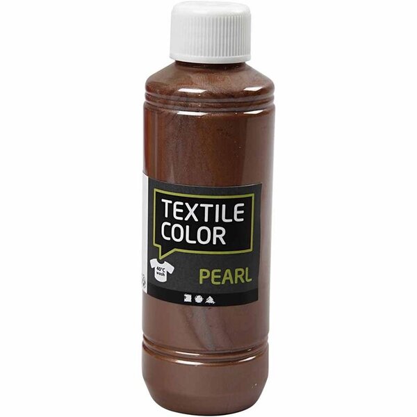 Creativ Company Textielkleur, parelmoer, bruin, 250 ml/ 1 fles