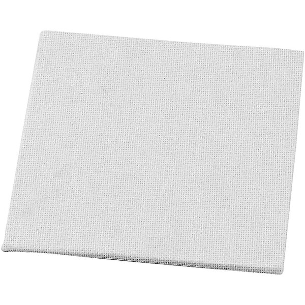 Creativ Company Canvas Paneel, afm 10x10 cm, dikte 3 mm, 280 gr, wit, 12 stuk/ 1 doos