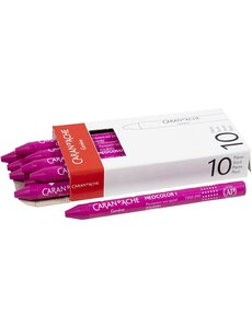  CARAN D’ACHE Neocolor I, L: 10 cm, dikte 8,5 mm, crimson (090), 10 stuk/ 1 doos