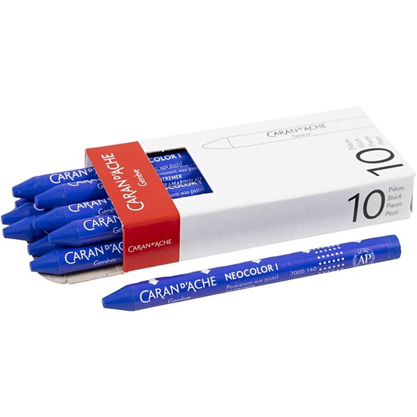 Caran Dache CARAN D’ACHE Neocolor I, L: 10 cm, dikte 8,5 mm, ultramarine (140), 10 stuk/ 1 doos