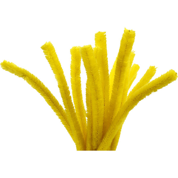 Creativ Company Chenille, L: 30 cm, dikte 15 mm, geel, 15 stuk/ 1 doos