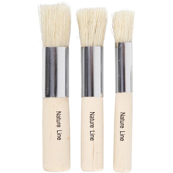 Creativ Company Tamponeerkwasten, L: 10 cm, d 11+14+17 mm, B: 11-17 mm, rond, 3 stuk/ 1 doos