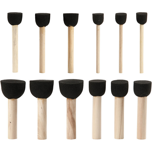 Creativ Company Foam Tamponeerstokjes, L: 9-10 cm, d 13+20+25+35 mm, 12 stuk/ 1 doos