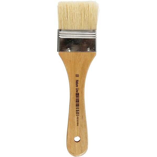 Creativ Company Vernis / Lak kwasten, L: 18,5 cm, B: 50 mm, plat, 12 stuk/ 1 doos