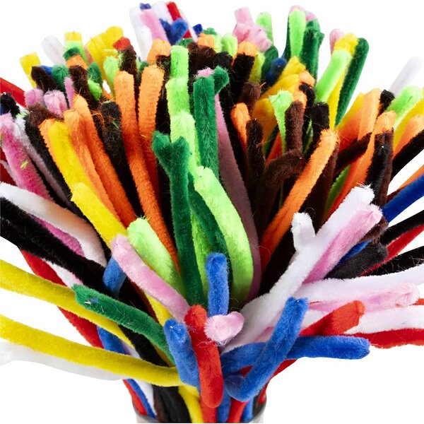 Creativ Company Chenille, L: 30 cm, dikte 9 mm, diverse kleuren, 200 div/ 1 doos