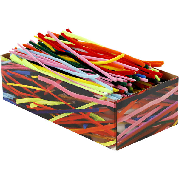 Creativ Company Chenille, L: 30 cm, dikte 4+6+9 mm, diverse kleuren, 700 div/ 1 doos