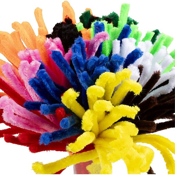 Creativ Company Chenille, L: 30 cm, dikte 15 mm, diverse kleuren, 200 div/ 1 doos
