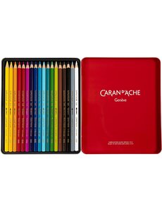  CARAN D’ACHE Supracolor II aquarelpotloden, L: 17 cm, vulling 3.8 mm, diverse kleuren, 18 stuk/ 1 doos