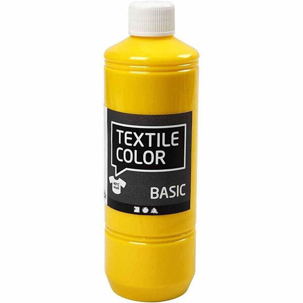 Creativ Company Textielkleur, primair geel, 500 ml/ 1 fles