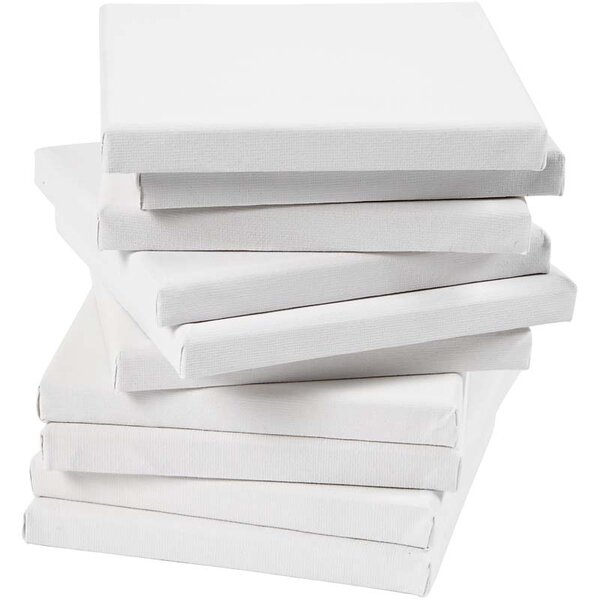 Creativ Company Gespannen canvas, D: 1,6 cm, afm 15x15 cm, 280 gr, wit, 80 stuk/ 1 doos