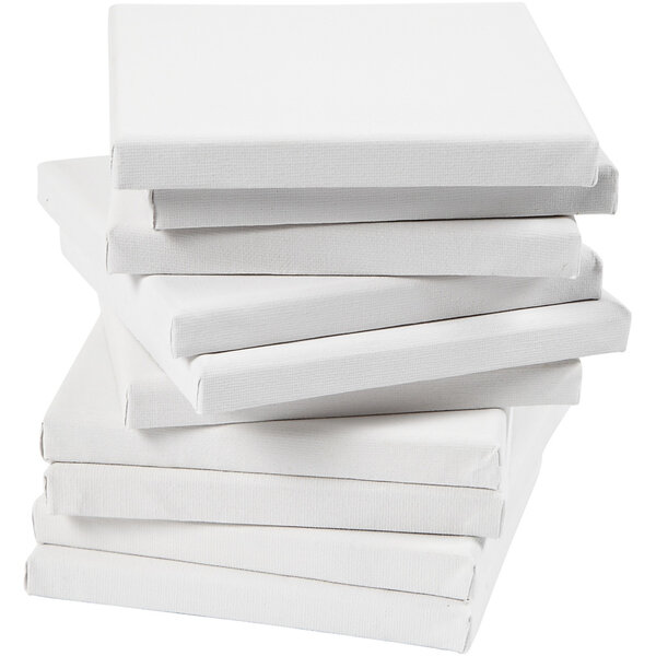 Creativ Company Gespannen canvas, D: 1,6 cm, afm 20x20 cm, 280 gr, wit, 80 stuk/ 1 doos
