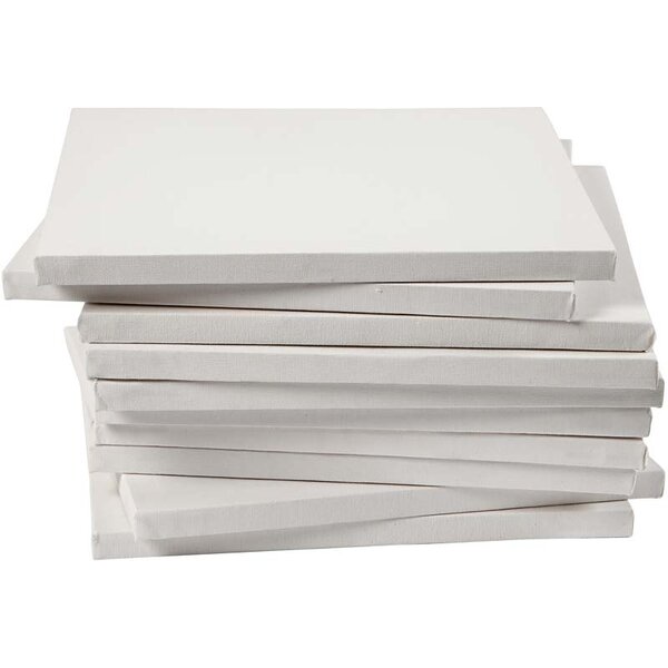 Creativ Company Gespannen canvas, D: 1,6 cm, afm 30x30 cm, 280 gr, wit, 40 stuk/ 1 doos