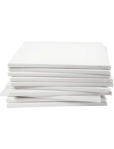 Creativ Company Gespannen canvas, D: 1,6 cm, afm 40x40 cm, 280 gr, wit, 40 stuk/ 1 doos