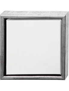 Creativ Company Canvas met lijst, afm 20x20 cm, 360 gr, antiek zilver, wit, 1 stuk