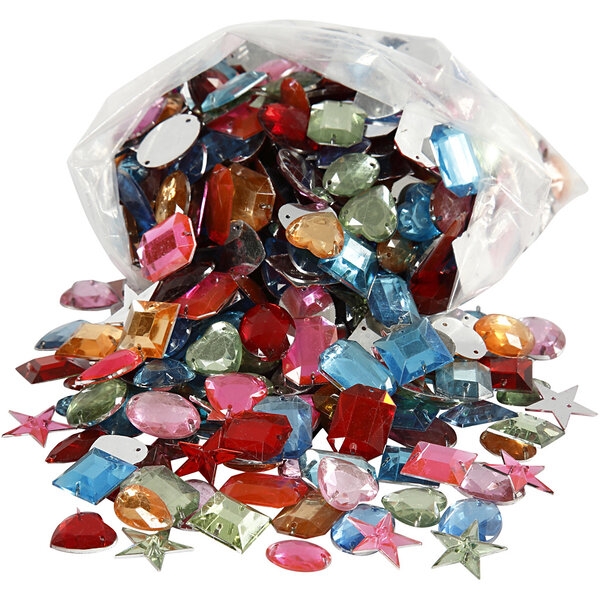 Creativ Company Strasstenen, afm 10-17 mm, diverse kleuren, 210 gr/ 1 doos