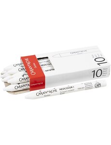 Caran Dache CARAN D’ACHE Neocolor I, L: 10 cm, dikte 8,5 mm, white (001), 10 stuk/ 1 doos