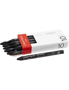 Caran Dache CARAN D’ACHE Neocolor I, L: 10 cm, dikte 8,5 mm, black (009), 10 stuk/ 1 doos