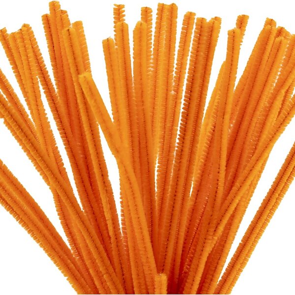 Creativ Company Chenille, L: 30 cm, dikte 6 mm, oranje, 50 stuk/ 1 doos