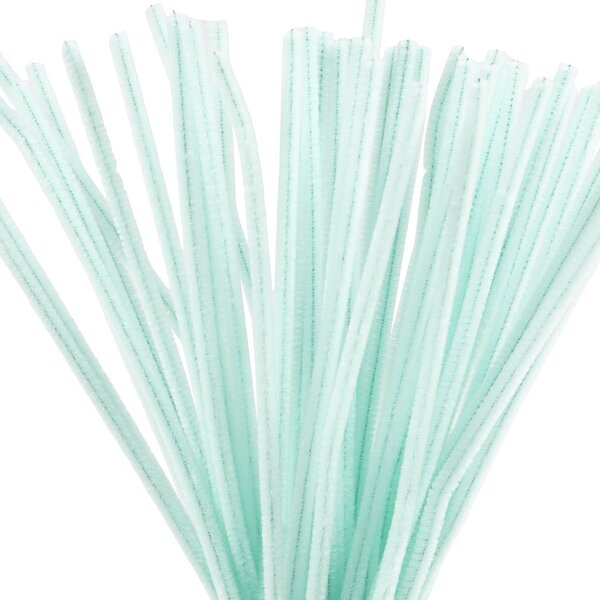 Creativ Company Chenille, L: 30 cm, dikte 6 mm, licht turquoise, 50 stuk/ 1 doos