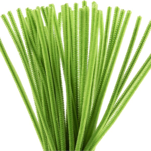 Creativ Company Chenille, L: 30 cm, dikte 6 mm, lime groen, 50 stuk/ 1 doos