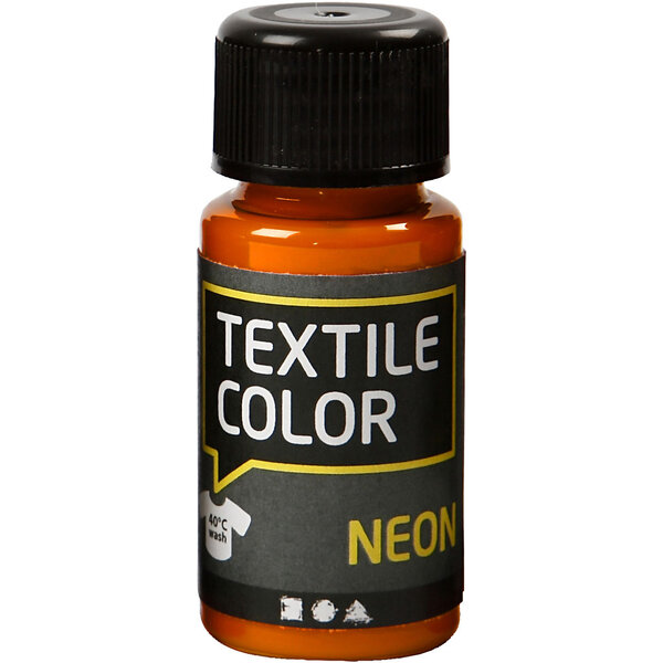 Creativ Company Textielkleur, neon oranje, 50 ml/ 1 fles