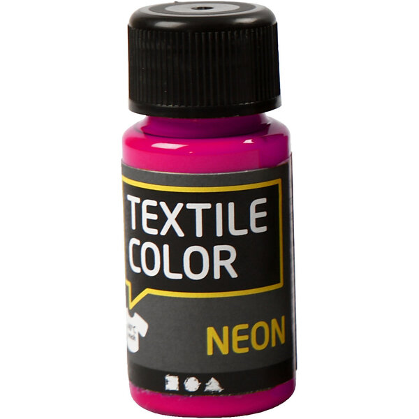 Creativ Company Textielkleur, neon roze, 50 ml/ 1 fles