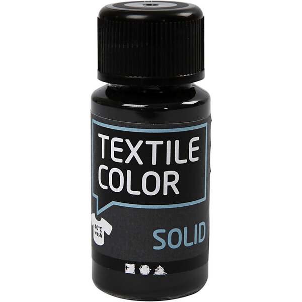 Creativ Company Textielkleur, dekkend, zwart, 50 ml/ 1 fles