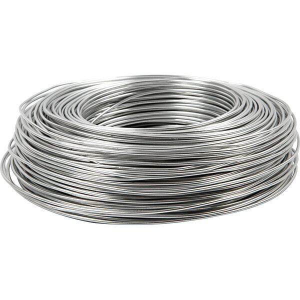 Creativ Company Alu draad, rond, dikte 2 mm, zilver, 100 m/ 1 rol