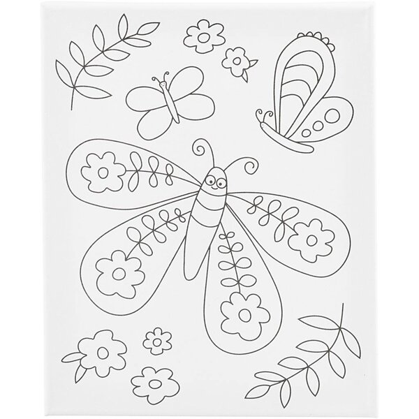 Schildercanvas met print, Grote vlinder, D: 1,6 cm, afm 24x30 cm, 360 gr, 1 stuk