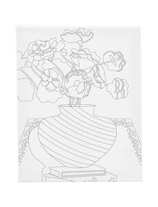 Creativ Company Schildercanvas met print, Boeket in vaas, D: 1,6 cm, afm 24x30 cm, 360 gr, 1 stuk