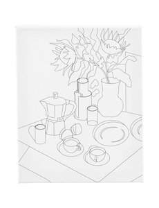 Creativ Company Schildercanvas met print, Ontbijttafel, D: 1,6 cm, afm 24x30 cm, 360 gr, 1 stuk