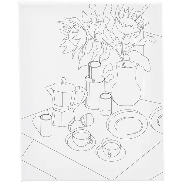 Creativ Company Schildercanvas met print, Ontbijttafel, D: 1,6 cm, afm 24x30 cm, 360 gr, 1 stuk