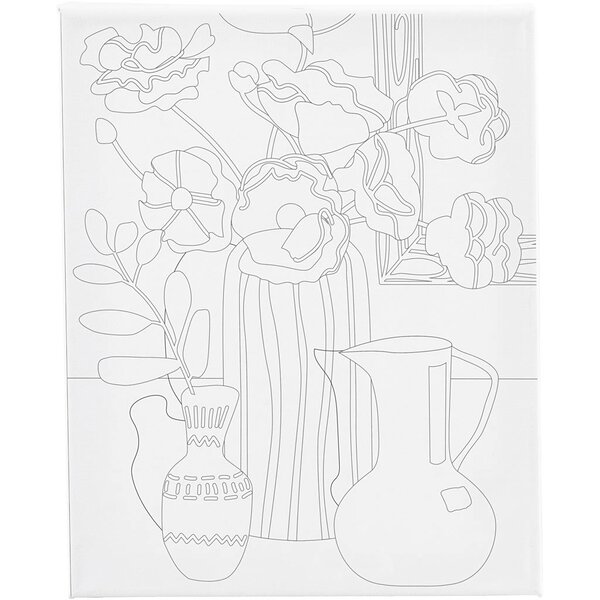 Creativ Company Schildercanvas met print, Stilleven met bloemen, D: 1,6 cm, afm 24x30 cm, 360 gr, 1 stuk