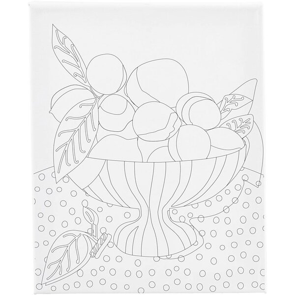 Creativ Company Schildercanvas met print, Fruitschaal, D: 1,6 cm, afm 24x30 cm, 360 gr, 1 stuk