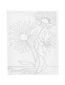 Creativ Company Schildercanvas met print, Grote bloemen, D: 1,6 cm, afm 24x30 cm, 360 gr, 1 stuk